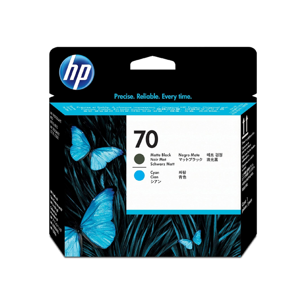 HP 70 Original DesignJet Printhead - Matte Black and Cyan | C9404A