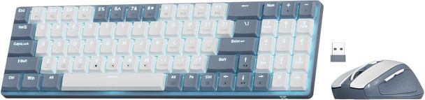 Redragon Wireless Keyboard and Mouse Combo, Lollipop Blue | BS-8772