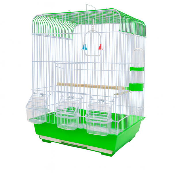 Bird Cage 3DS with Feeder & Water Dispenser - Green Bird Cage 3DS with Feeder & Water Dispenser - Green