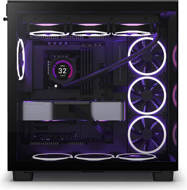 NZXT H9 Flow ATX Mid Tower Chassis – All Black | H91FB-01