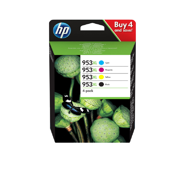 HP 953XL Value Pack 4 Colors Original Ink - Black + Tri-color | 3HZ52AE
