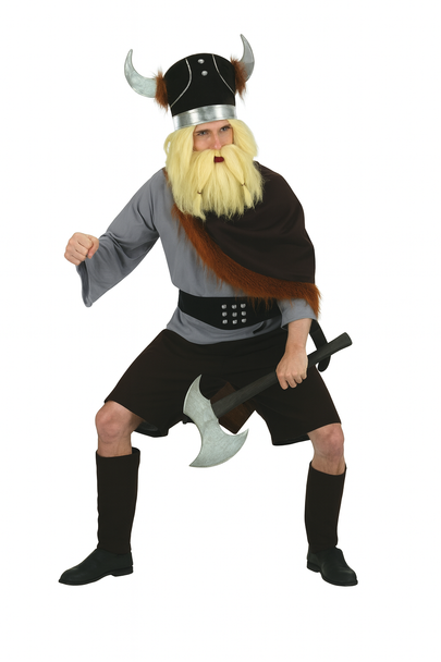 Viking Man Costume (Top, Short, Cape, Helmet, Belt & Leg Guards) | 093252