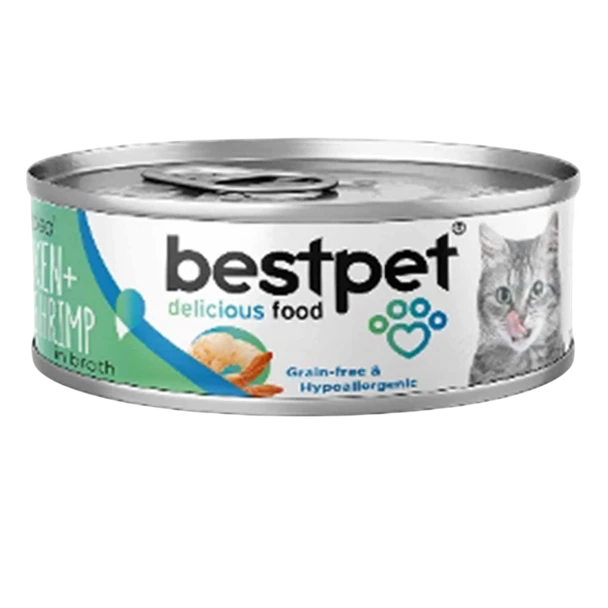 BESTPET Shredded Cat Chicken & Shrimp In Broth 70g | P0059