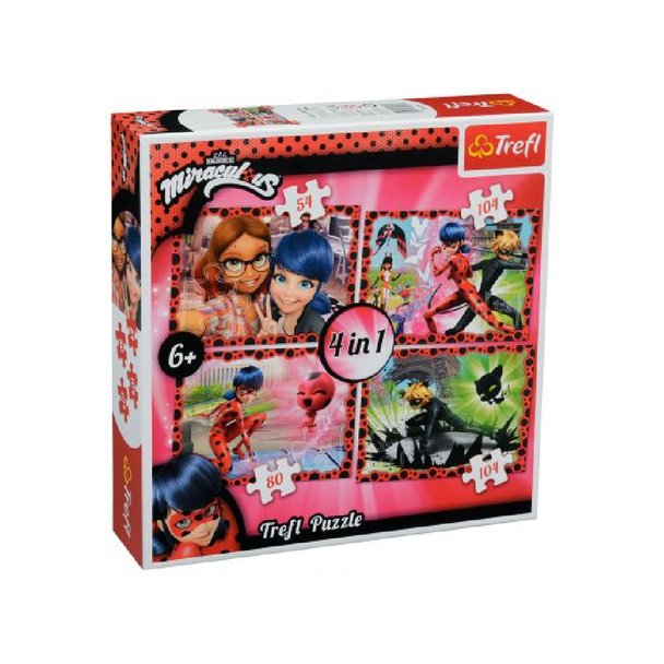 Trefl 4-in-1 Friends and Adventure Puzzle - 54-104 Pcs | 34279
