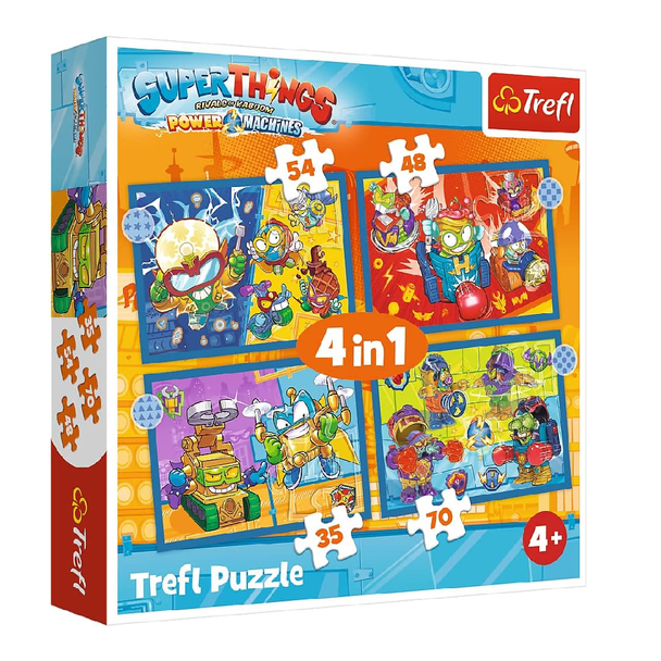 Trefl 4-in-1 Super Action Super Things Puzzle - 35-70 Pcs | 34390/1