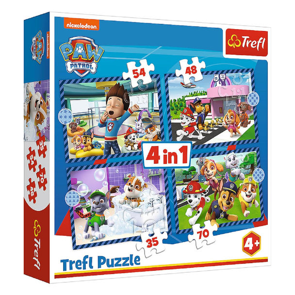 Trefl 4-in-1 Paw Patrol Dog Stories   Puzzle - 35-70 Pcs | 34650