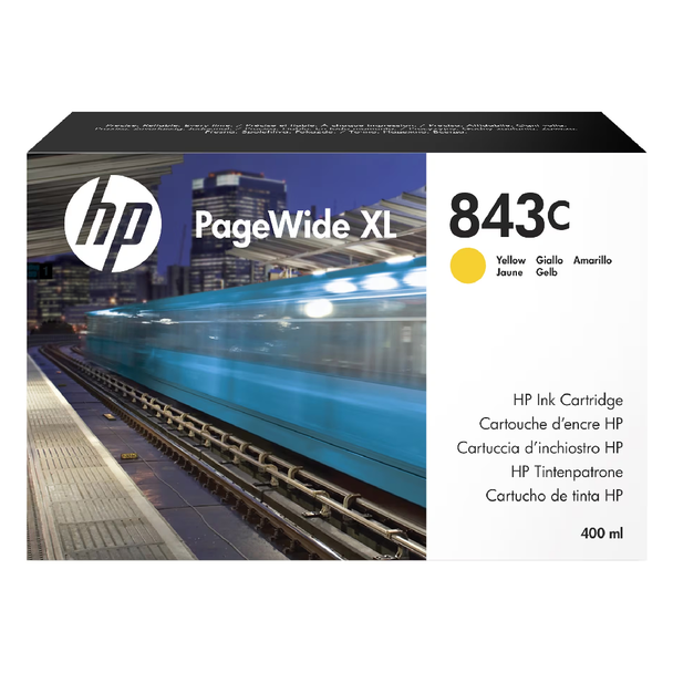 HP 843C 400-ml Original PageWide XL Ink Cartridge - Yellow | C1Q68A