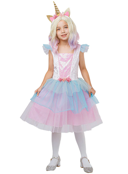 Unicorn Princess Costume (Dress, Hairband) - Small Size | 091943