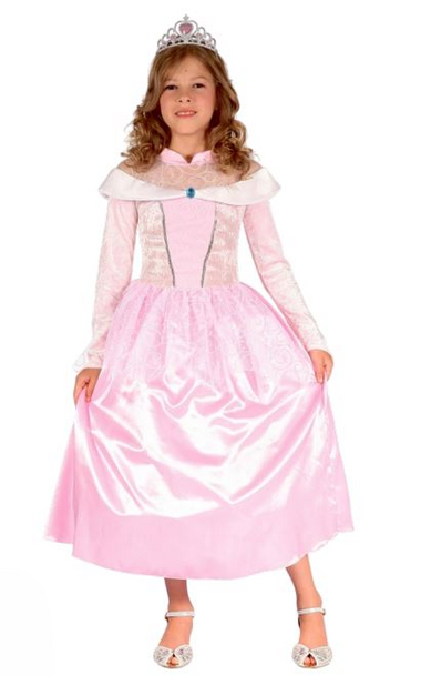 Princess Costume Pink-Silver (Dress, Crown) - Medium Size | 098117