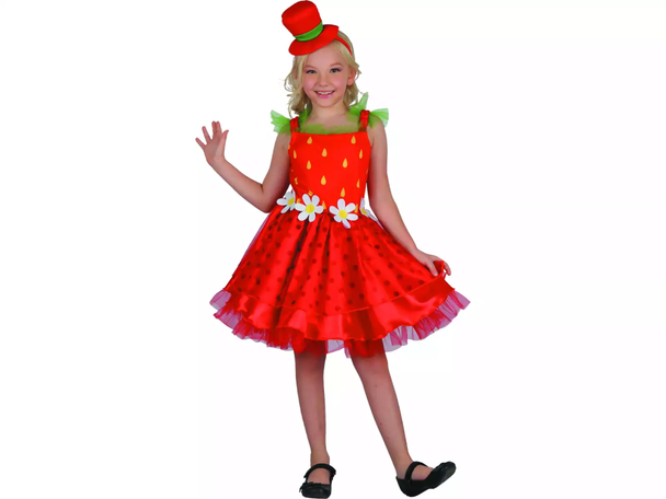 Strawberry Kiss Costume - Red (Dress, Headpiece) - Small Size | 091139XL