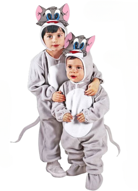 Tom Cat Children’s Costume (Jumpsuit and Cat Hat) - TODDLER (92-104CM) | 36029