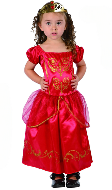 Little Princess Costume (Red Dress, Crown) - TODDLER (92-104CM) | 92247
