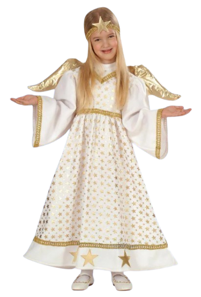 Angel Star Costume (Dress, Headpiece, Wings) - Large Size (130-140 cm) | 4921E