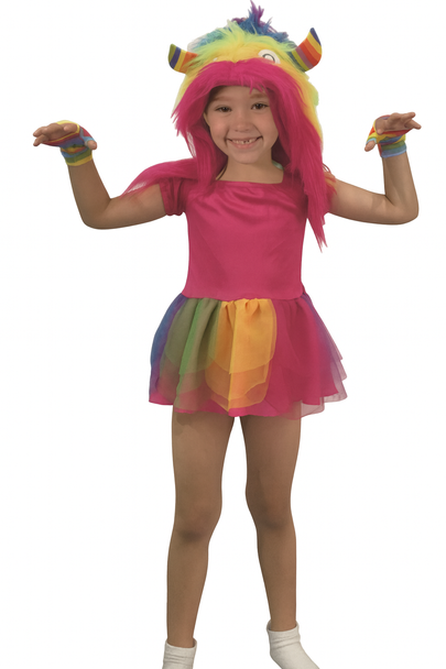 Monster Costume (Dress, Hat, Glovelets) - Small Size (110-120 cm) | LK10-23
