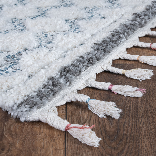 Zymta Barcelona Nelly 200 x 300 cm Winter Carpet - Cream / Petrol Blue | 8699903689850