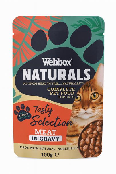 Webbox Natural Pouch, Meat Selection in Gravy 100g | 864436N