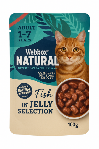 Webbox Natural Pouch, Fish in Jelly Selection 100g | 864451N