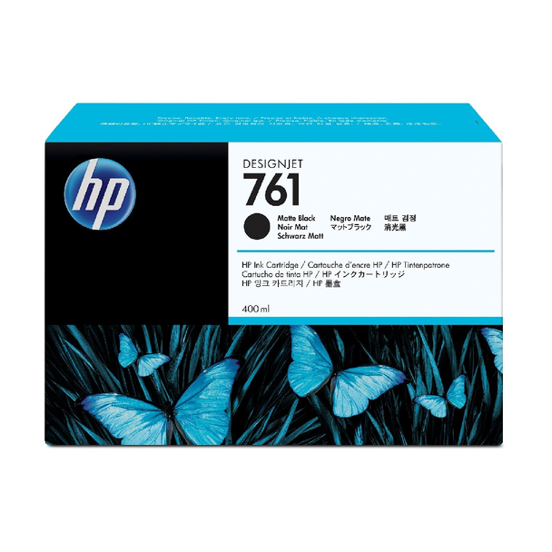 HP 761 400-ml Original DesignJet Ink Cartridge - Matte Black | CM991A HP 761 400-ml Original DesignJet Ink Cartridge - Matte Black | CM991A