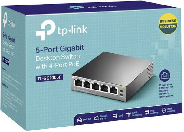 TPLINK 5-Port Gigabit With 4-Port POE Desktop Switch | SG1005P