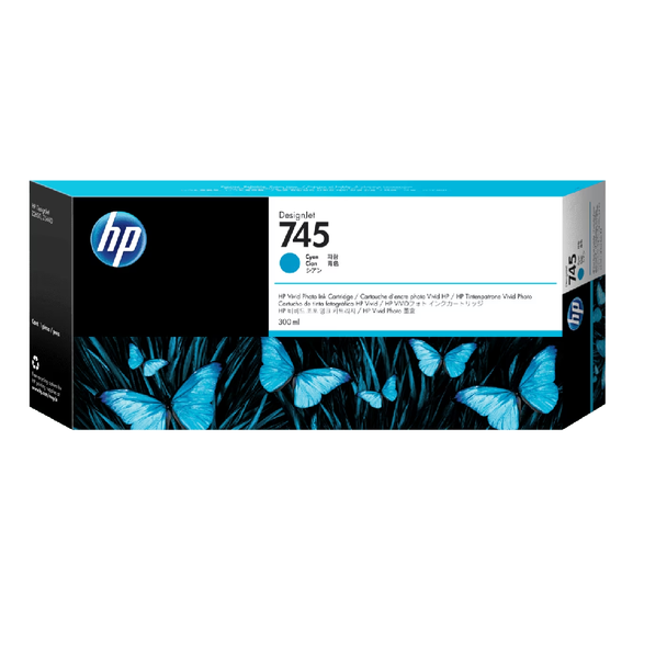 HP 745 300-ml Original DesignJetInk Cartridge - Cyan | F9K03A HP 745 300-ml Original DesignJetInk Cartridge - Cyan | F9K03A