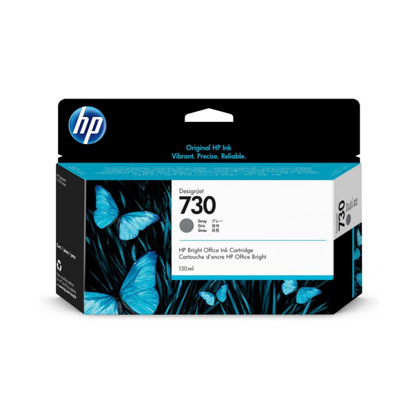 HP 730 130-ml Original DesignJet Ink Cartridge - Gray | P2V66A