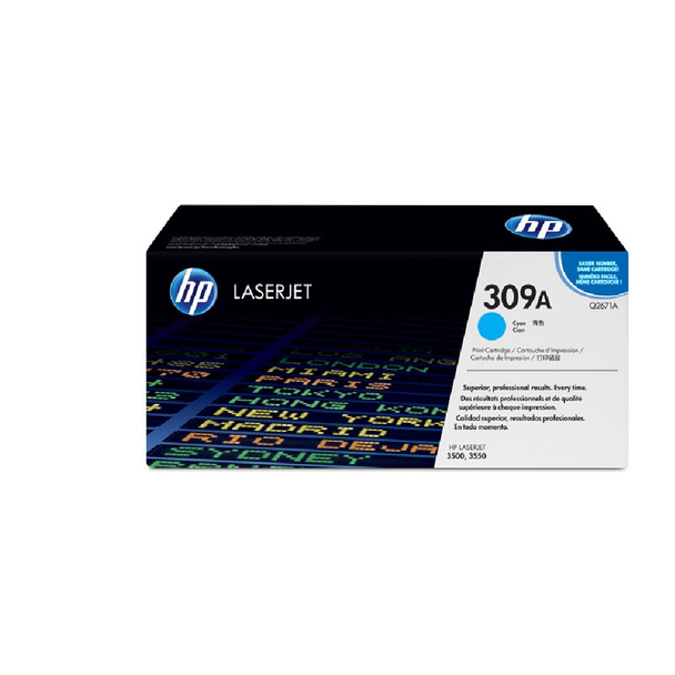 HP 309A Original LaserJet Toner Cartridge - Cyan | Q2671A