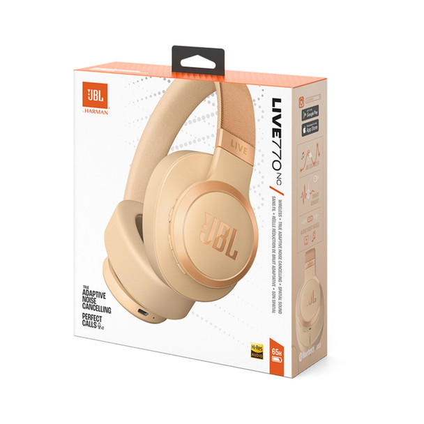 JBL Live 770NC Wireless Over-Ear ANC Headphones - Sandstone | JBLT770NCSND