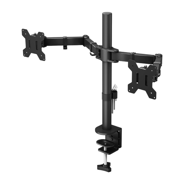 OEM Dual LCD/LED Monitor Desk Mount – Up to 27″, 2 Screens, Adjustable Arm - Damaged Box | M052