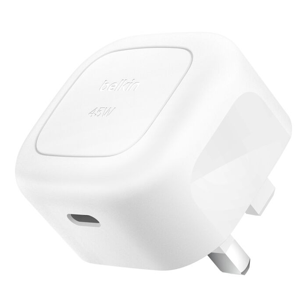 Belkin BoostCharge 45W USB-C PD Wall Charger with PPS, White | WCA013KQWH