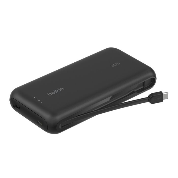 Belkin Boost Charger 20K Power Bank with Integrated USB-C Cable – Black | BPB024HQBK