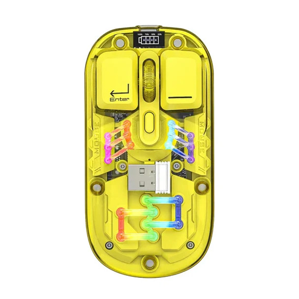 Coteci Magic Crystal IV Dual Mode Mouse - Yellow