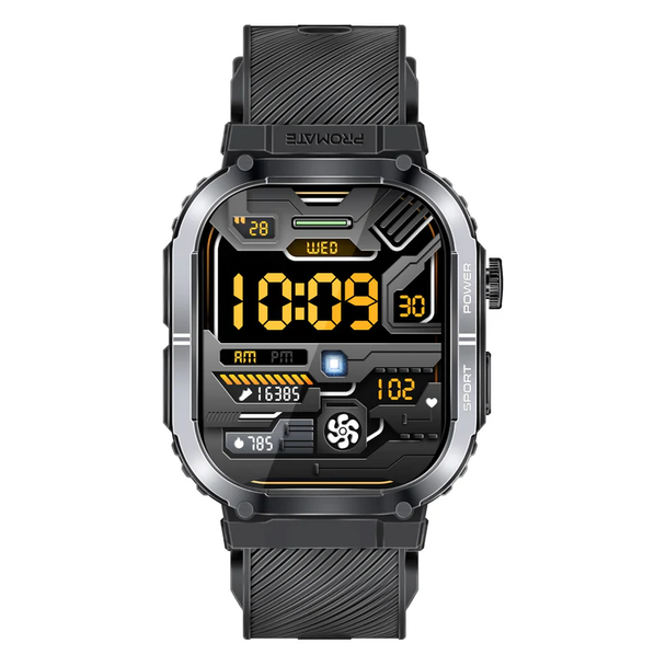 Promate SportFit™ Tough-Built Smartwatch with BT Calling, Black | XWatch-SL.BLACK
