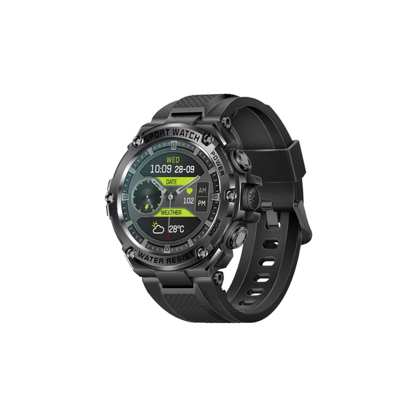 Promate 1.53" Round Screen Fitness Tracker Smartwatch with BT Calling, Black | XWatch-R19.BLACK
