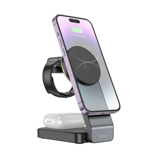 Hoco Folding Magnetic Wireless Charger - Black | CQ3