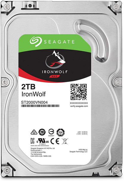 Seagate IronWolf 2TB NAS Internal Hard Drive HDD – 3.5 Inch SATA 6Gb/s 5900 RPM 64MB Cache for RAID Network Attached Storage | ST2000VN004