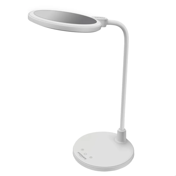 Promate Flexible Gooseneck LED Desk Lamp with Ring Light Vanity Mirror and Touch Controls | LUXO