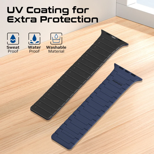 Promate Premium Magnetic Silicone Watch Band - Navy Blue | MagBand-MS.NAVYBLUE