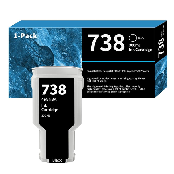 HP 738 300-ml Original DesignJet Ink Cartridge - Black | 498N8A