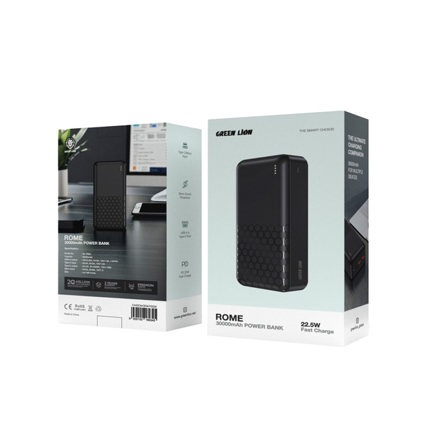 Green Lion Rome Power Bank | GNROM30KPBBK