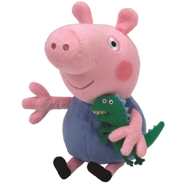 Peppa Pig - George Pig Plush Toy 25 cm | Soft Stuffed Figure with Blue Outfit | 315-1335-6