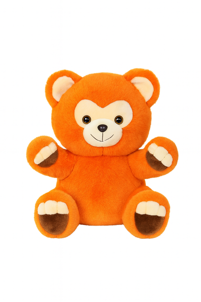 Orange Bear Plush Toy 25 cm - Soft Stuffed Animal - Cute Cuddly Toy for Kids | 519-1