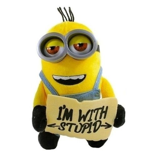 Minion Plush Toy 25 cm - “I’m With Stupid” Funny Soft Doll | 546-1