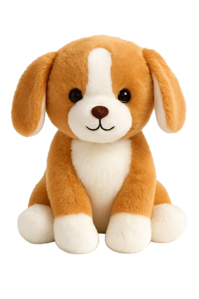 Brown & White Puppy Plush Toy 20 cm - Soft Stuffed Dog Doll | 547-1