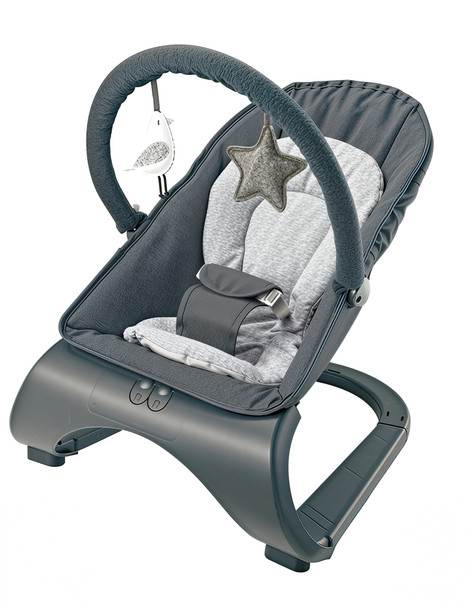 Baby Bouncer Seat with Plush Toy Bar - Grey | 27276