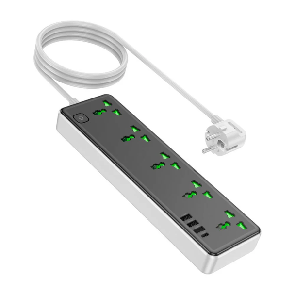 Hoco Power Strip 5 Sockets with USB Outputs | AC13A