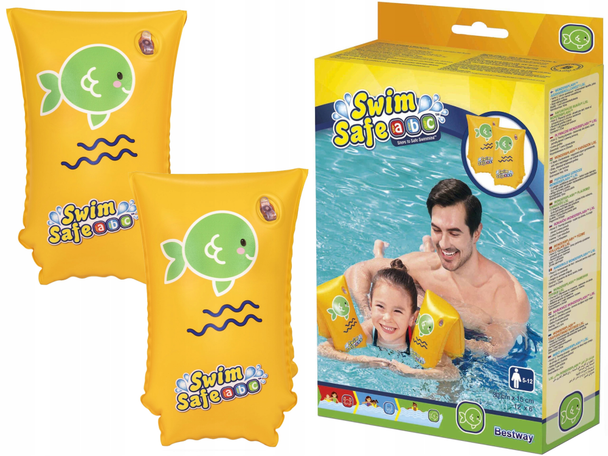 Bestway Swim Safe ABC Inflatable Arm Bands - Green Fish Design | P-32110