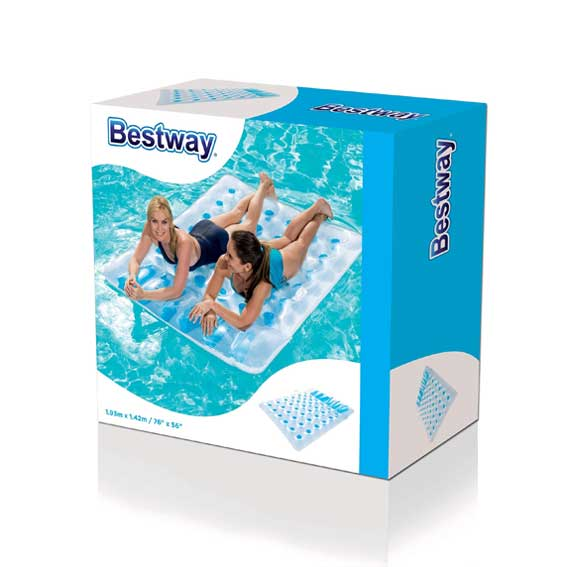 Bestway Inflatable Floating Mattress - White & Blue | P-43055