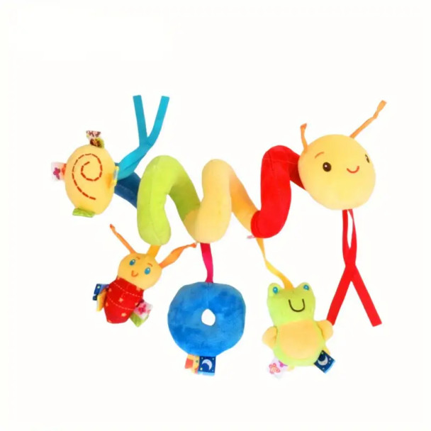 Hanging Spiral Plush Caterpillar Baby Toy with Rattle and Characters | 688M-118 Hanging Spiral Plush Caterpillar Baby Toy with Rattle and Characters | 688M-118