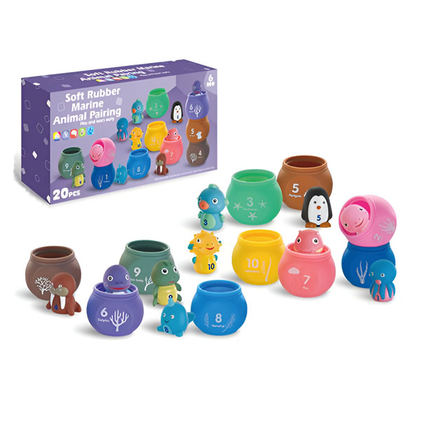 Soft Rubber Marine Animal Pairing Toy Set – 20 Pieces | 1324 Soft Rubber Marine Animal Pairing Toy Set – 20 Pieces | 1324