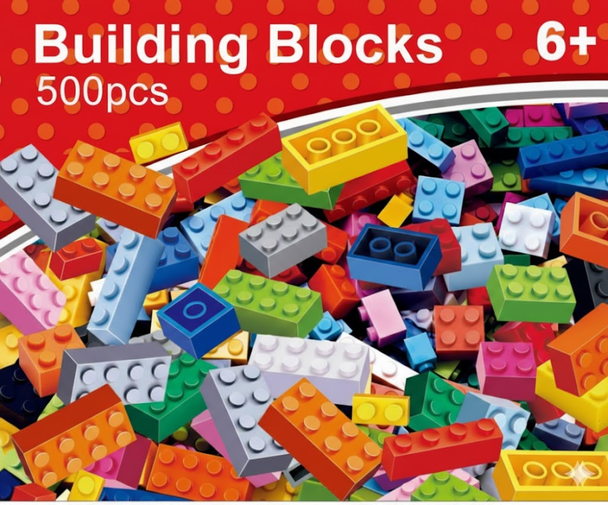 500 pieces colorful building blocks construction bricks set for kids ages 6 and up